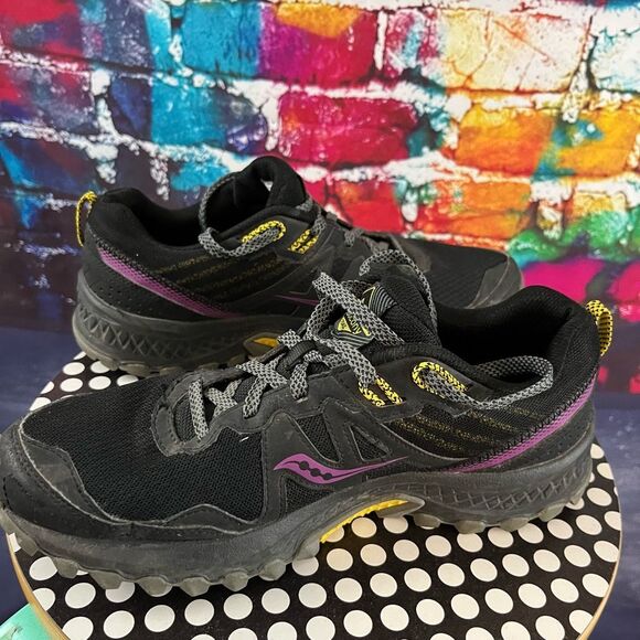 Saucony Excursion TR 14 Black/Purple Trail Running Shoes Women's Size 10 S10586- - Picture 8 of 8